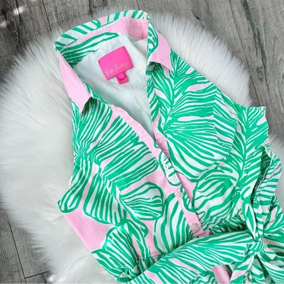 Lilly Pulitzer Trisha Who Let the Fronds Out Shirt Dress - Picture 8 of 9